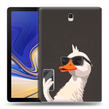 Силиконовый чехол на Samsung Galaxy Tab S4 с принтом утка в очках