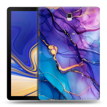 Силиконовый чехол на Samsung Galaxy Tab S4 с принтом синий мрамор