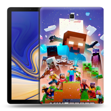 Силиконовый чехол на Samsung Galaxy Tab S4 с принтом Майнкрафт Minecraft