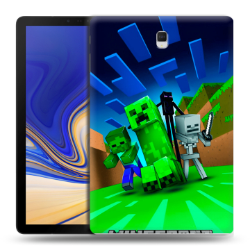 Силиконовый чехол на Samsung Galaxy Tab S4 с принтом Майнкрафт