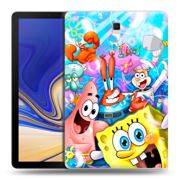 Силиконовый чехол на Samsung Galaxy Tab S4 с принтом спанчбоб спанч боб