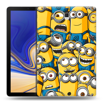 Силиконовый чехол на Samsung Galaxy Tab S4 с принтом Миньоны
