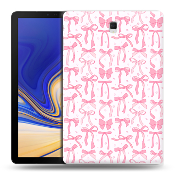 Силиконовый чехол на Samsung Galaxy Tab S4 с принтом Розовые бантики