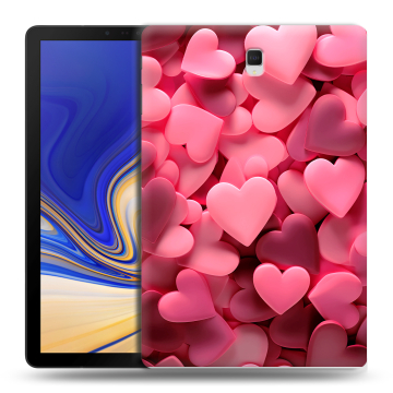 Силиконовый чехол на Samsung Galaxy Tab S4 с принтом розовые сердечки