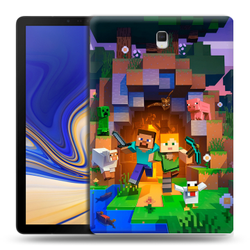Силиконовый чехол на Samsung Galaxy Tab S4 с принтом Майнкрафт Minecraft