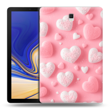 Силиконовый чехол на Samsung Galaxy Tab S4 с принтом Сердечки