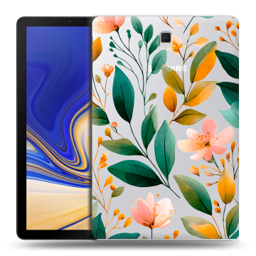 Силиконовый чехол на Samsung Galaxy Tab S4 с принтом Цветы паттерн