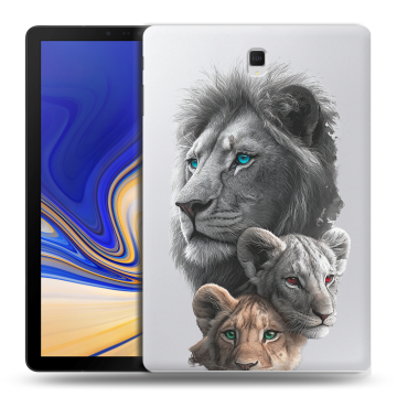 Силиконовый чехол на Samsung Galaxy Tab S4 с принтом Львы