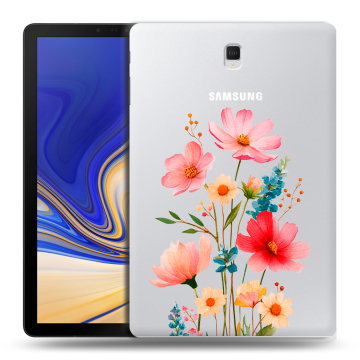 Силиконовый чехол на Samsung Galaxy Tab S4 с принтом Цветы