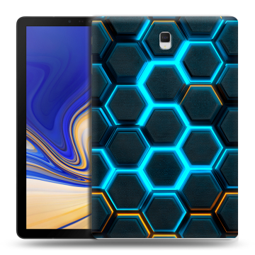 Силиконовый чехол на Samsung Galaxy Tab S4 с принтом Неоновые соты