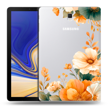 Силиконовый чехол на Samsung Galaxy Tab S4 с принтом Цветы принт