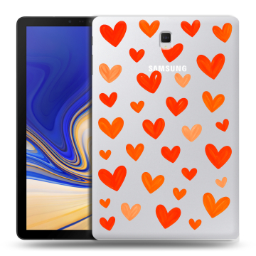 Силиконовый чехол на Samsung Galaxy Tab S4 с принтом Сердечки