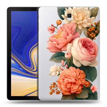 Силиконовый чехол на Samsung Galaxy Tab S4 с принтом цветы Силиконовый чехол на Samsung Galaxy Tab S4 с принтом цветы