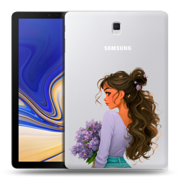 Силиконовый чехол на Samsung Galaxy Tab S4 с принтом девушка цветы Силиконовый чехол на Samsung Galaxy Tab S4 с принтом девушка цветы
