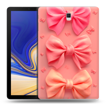 Силиконовый чехол на Samsung Galaxy Tab S4 с принтом Розовые бантики