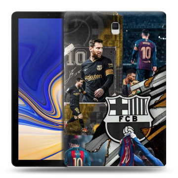 Силиконовый чехол на Samsung Galaxy Tab S4 с принтом Messi Barcelona