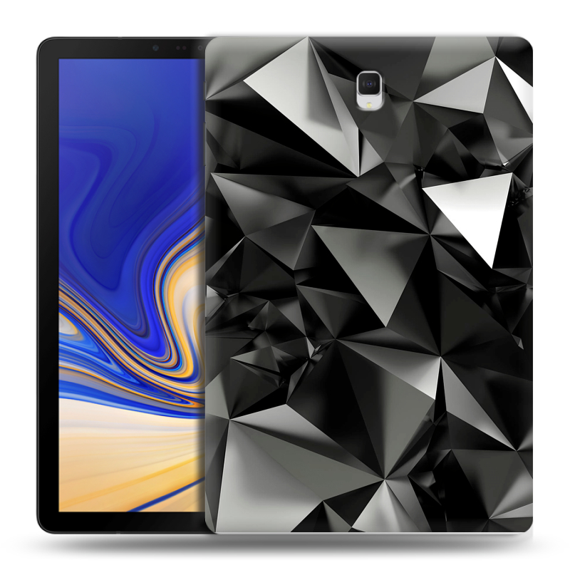 Силиконовый чехол на планшета Samsung Galaxy Tab S4 с принтом Черные кристаллы Силиконовый чехол на планшета Samsung Galaxy Tab S4 с принтом Черные кристаллы