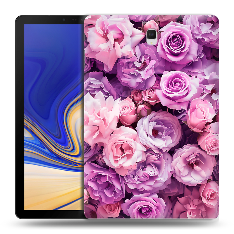 Силиконовый чехол на Samsung Galaxy Tab S4 с принтом лавандовые розы Силиконовый чехол на Samsung Galaxy Tab S4 с принтом лавандовые розы