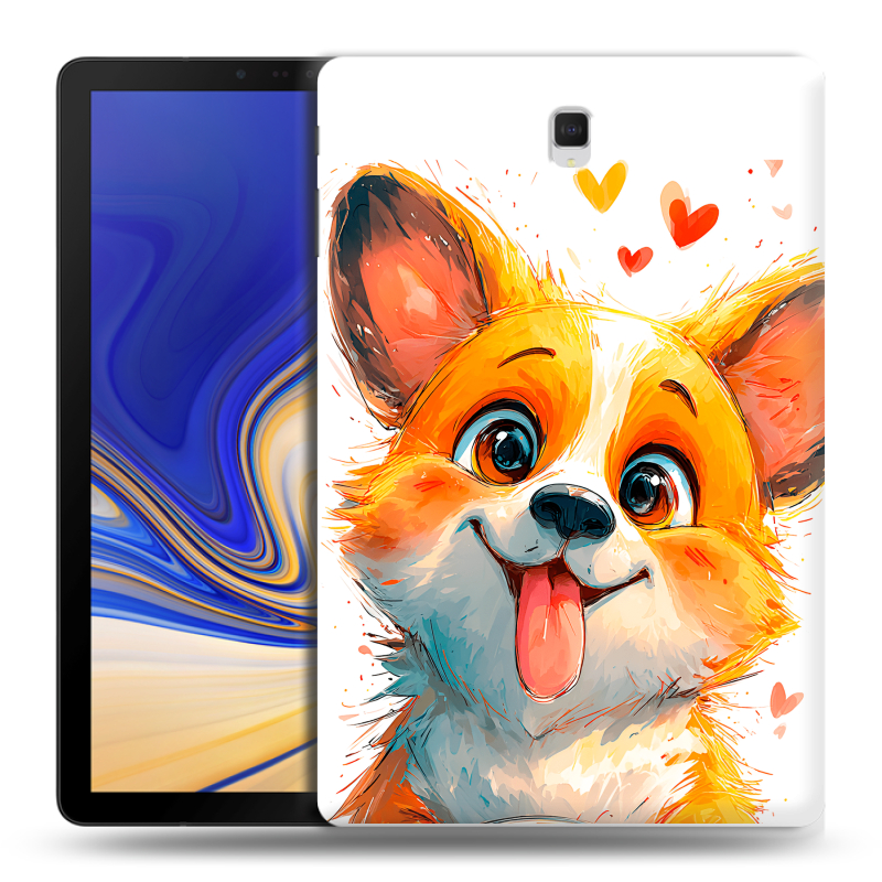 Силиконовый чехол на Samsung Galaxy Tab S4 с принтом корги Силиконовый чехол на Samsung Galaxy Tab S4 с принтом корги