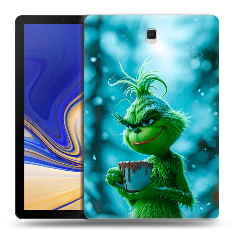 Силиконовый чехол на Samsung Galaxy Tab S4 с принтом Новый год гринч Силиконовый чехол на Samsung Galaxy Tab S4 с принтом Новый год гринч