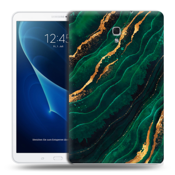 Силиконовый чехол на планшета Samsung Galaxy Tab A 10.5 с принтом Мрамор зеленое золото Силиконовый чехол на планшета Samsung Galaxy Tab A 10.5 с принтом Мрамор зеленое золото