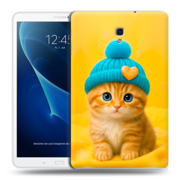 Силиконовый чехол на Samsung Galaxy Tab A 10.5 с принтом Котенок в шапке Силиконовый чехол на Samsung Galaxy Tab A 10.5 с принтом Котенок в шапке