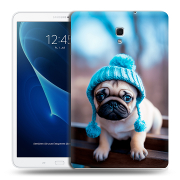 Силиконовый чехол на Samsung Galaxy Tab A 10.5 с принтом Мопс в шапке Силиконовый чехол на Samsung Galaxy Tab A 10.5 с принтом Мопс в шапке