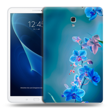 Силиконовый чехол на Samsung Galaxy Tab A 10.5 с принтом Голубые цветы