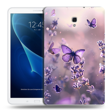 Силиконовый чехол на Samsung Galaxy Tab A 10.5 с принтом бабочки и лаванда