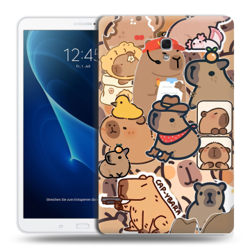 Силиконовый чехол на Samsung Galaxy Tab A 10.5 с принтом капибара Силиконовый чехол на Samsung Galaxy Tab A 10.5 с принтом капибара