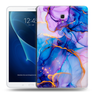 Силиконовый чехол на Samsung Galaxy Tab A 10.5 с принтом синий мрамор