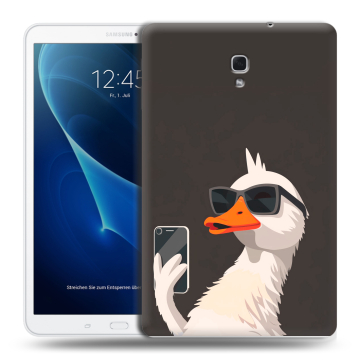 Силиконовый чехол на Samsung Galaxy Tab A 10.5 с принтом утка в очках Силиконовый чехол на Samsung Galaxy Tab A 10.5 с принтом утка в очках