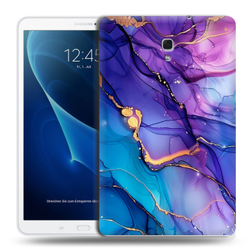 Силиконовый чехол на Samsung Galaxy Tab A 10.5 с принтом синий мрамор Силиконовый чехол на Samsung Galaxy Tab A 10.5 с принтом синий мрамор