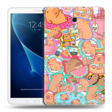 Силиконовый чехол на Samsung Galaxy Tab A 10.5 с принтом капибары Силиконовый чехол на Samsung Galaxy Tab A 10.5 с принтом капибары