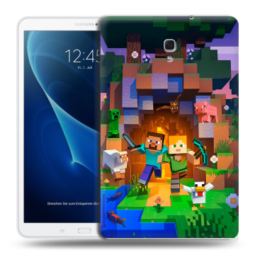 Силиконовый чехол на Samsung Galaxy Tab A 10.5 с принтом Майнкрафт Minecraft