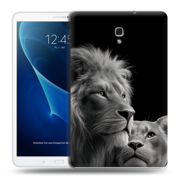 Силиконовый чехол на Samsung Galaxy Tab A 10.5 с принтом Лев кошки