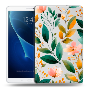 Силиконовый чехол на Samsung Galaxy Tab A 10.5 с принтом Цветы паттерн