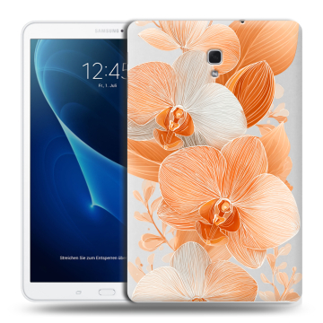 Силиконовый чехол на Samsung Galaxy Tab A 10.5 с принтом Бежевые цветы