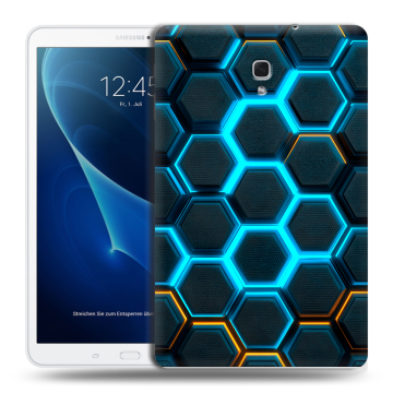 Силиконовый чехол на Samsung Galaxy Tab A 10.5 с принтом Неоновые соты