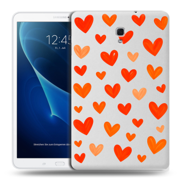Силиконовый чехол на Samsung Galaxy Tab A 10.5 с принтом Сердечки
