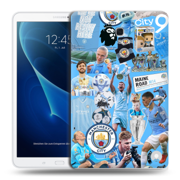Силиконовый чехол на Samsung Galaxy Tab A 10.5 с принтом Man City Манчестер Сити