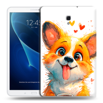 Силиконовый чехол на Samsung Galaxy Tab A 10.5 с принтом корги Силиконовый чехол на Samsung Galaxy Tab A 10.5 с принтом корги