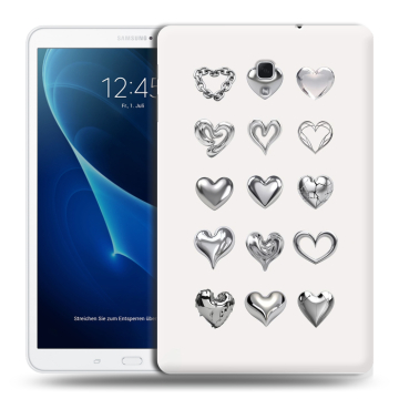 Силиконовый чехол на Samsung Galaxy Tab A 10.5 с принтом Y2K сердечки Силиконовый чехол на Samsung Galaxy Tab A 10.5 с принтом Y2K сердечки