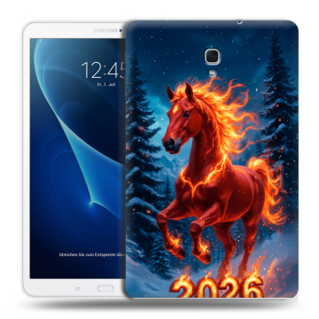 Силиконовый чехол на Samsung Galaxy Tab A 10.5 с принтом Новый год коня