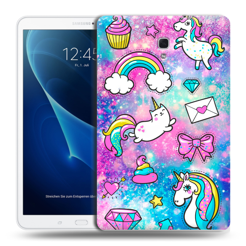 Силиконовый чехол на Samsung Galaxy Tab A 10.5 с принтом Единороги Силиконовый чехол на Samsung Galaxy Tab A 10.5 с принтом Единороги