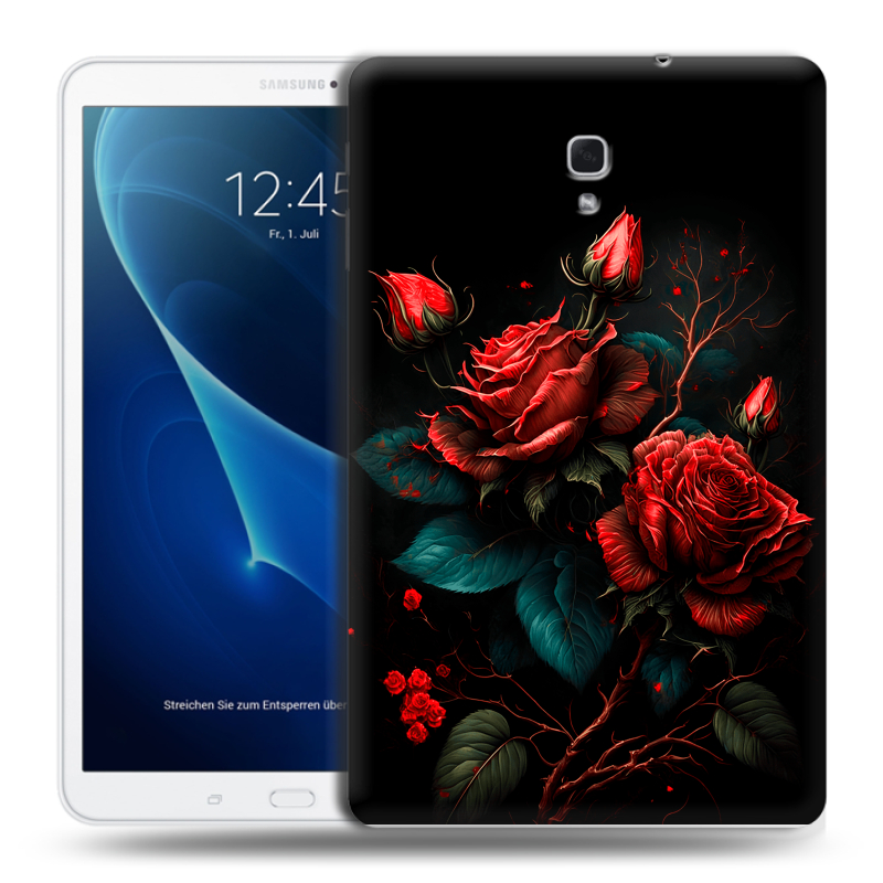 Силиконовый чехол на Samsung Galaxy Tab A 10.5 с принтом Розы красные Силиконовый чехол на Samsung Galaxy Tab A 10.5 с принтом Розы красные