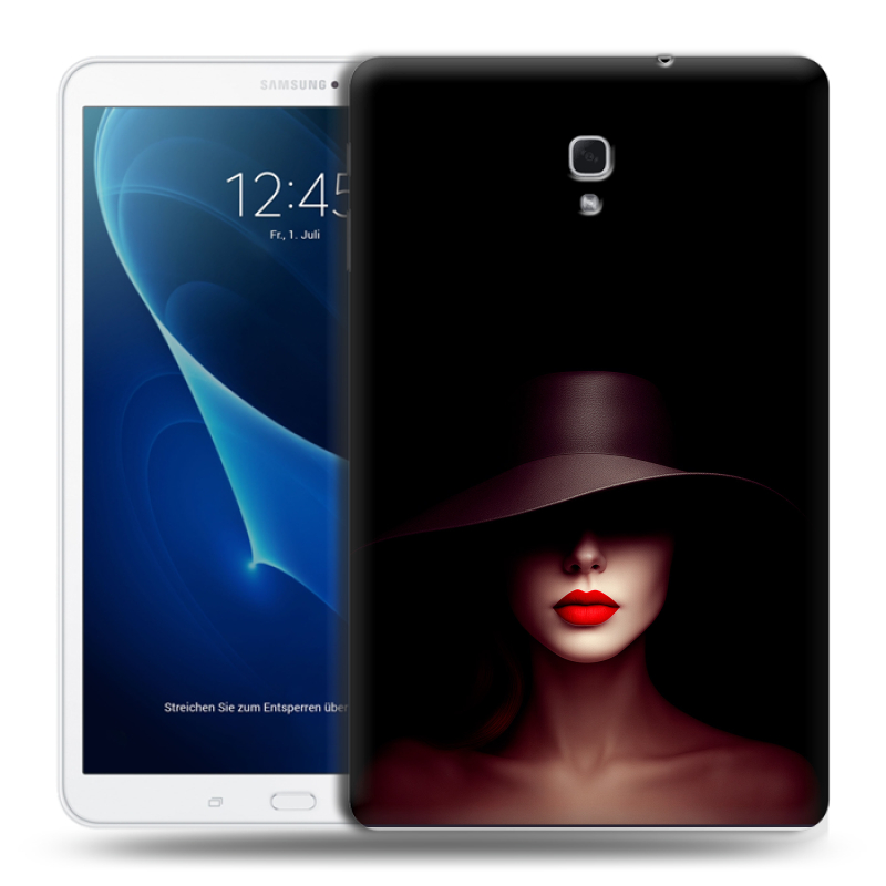 Силиконовый чехол на Samsung Galaxy Tab A 10.5 с принтом Девушка в шляпе Силиконовый чехол на Samsung Galaxy Tab A 10.5 с принтом Девушка в шляпе