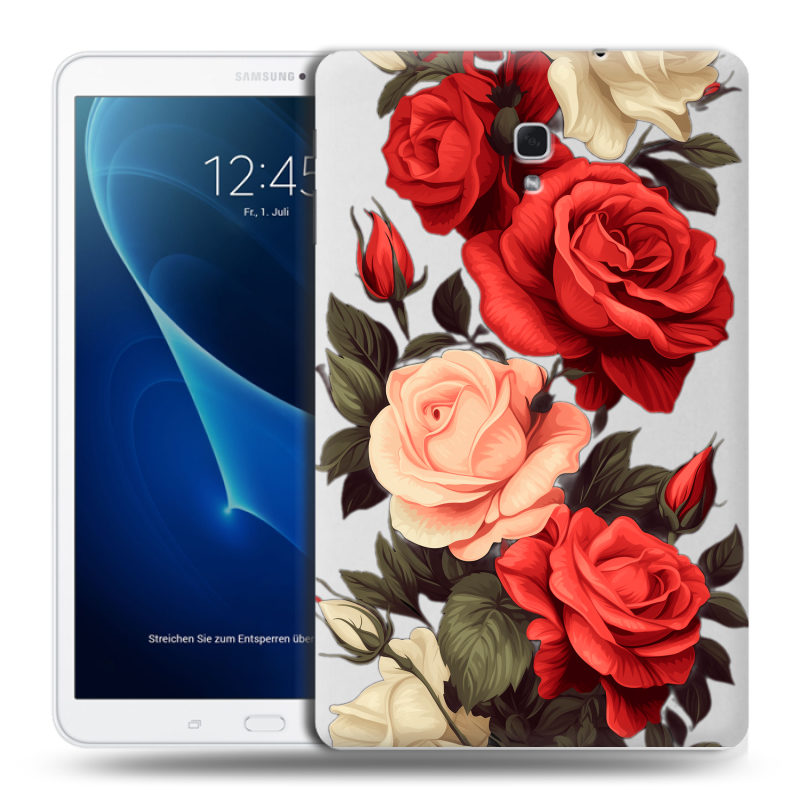 Силиконовый чехол на Samsung Galaxy Tab A 10.5 с принтом Розы Силиконовый чехол на Samsung Galaxy Tab A 10.5 с принтом Розы