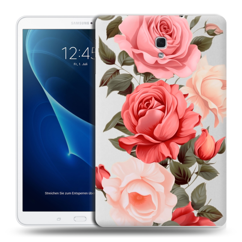 Силиконовый чехол на Samsung Galaxy Tab A 10.5 с принтом Розы Силиконовый чехол на Samsung Galaxy Tab A 10.5 с принтом Розы