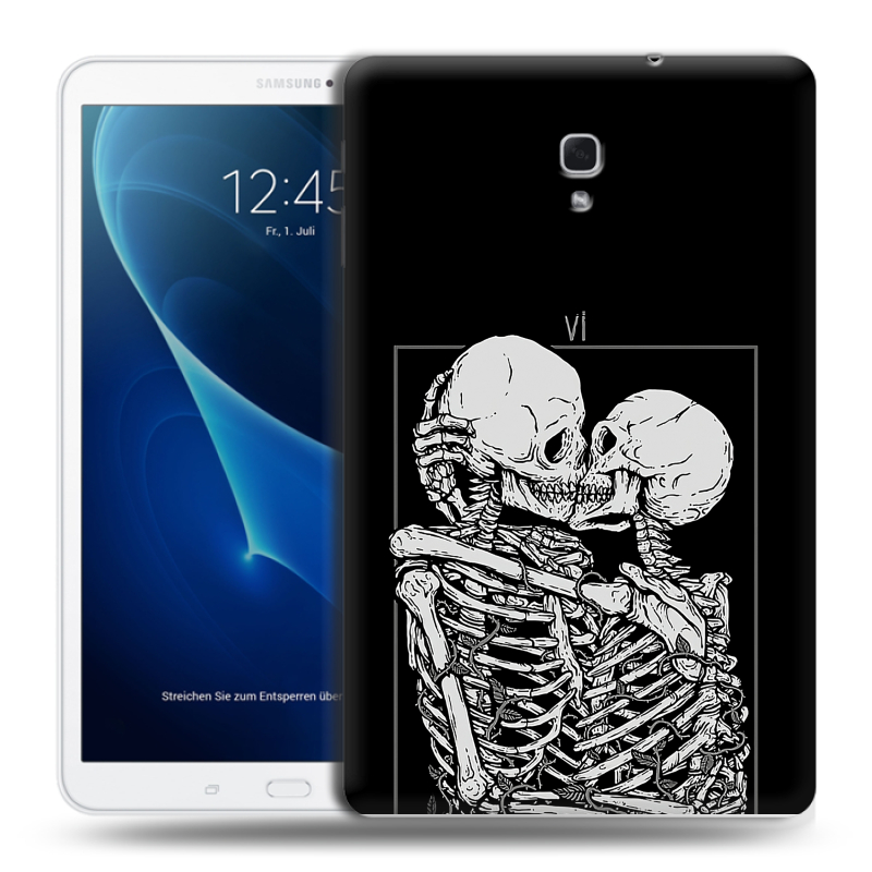 Силиконовый чехол на Samsung Galaxy Tab A 10.5 с принтом Поцелуй скелетов Силиконовый чехол на Samsung Galaxy Tab A 10.5 с принтом Поцелуй скелетов